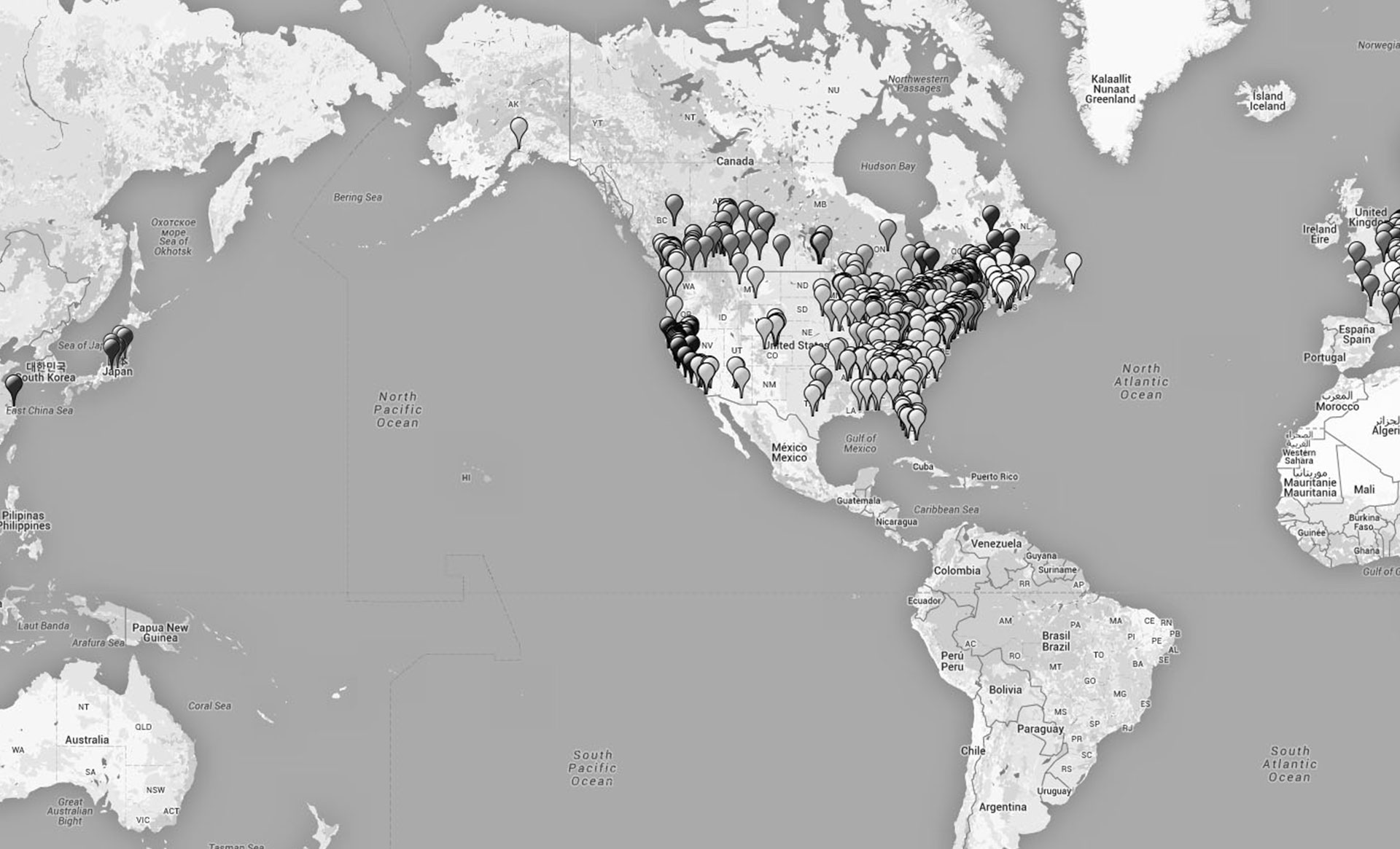 Over 500 retailers worldwide